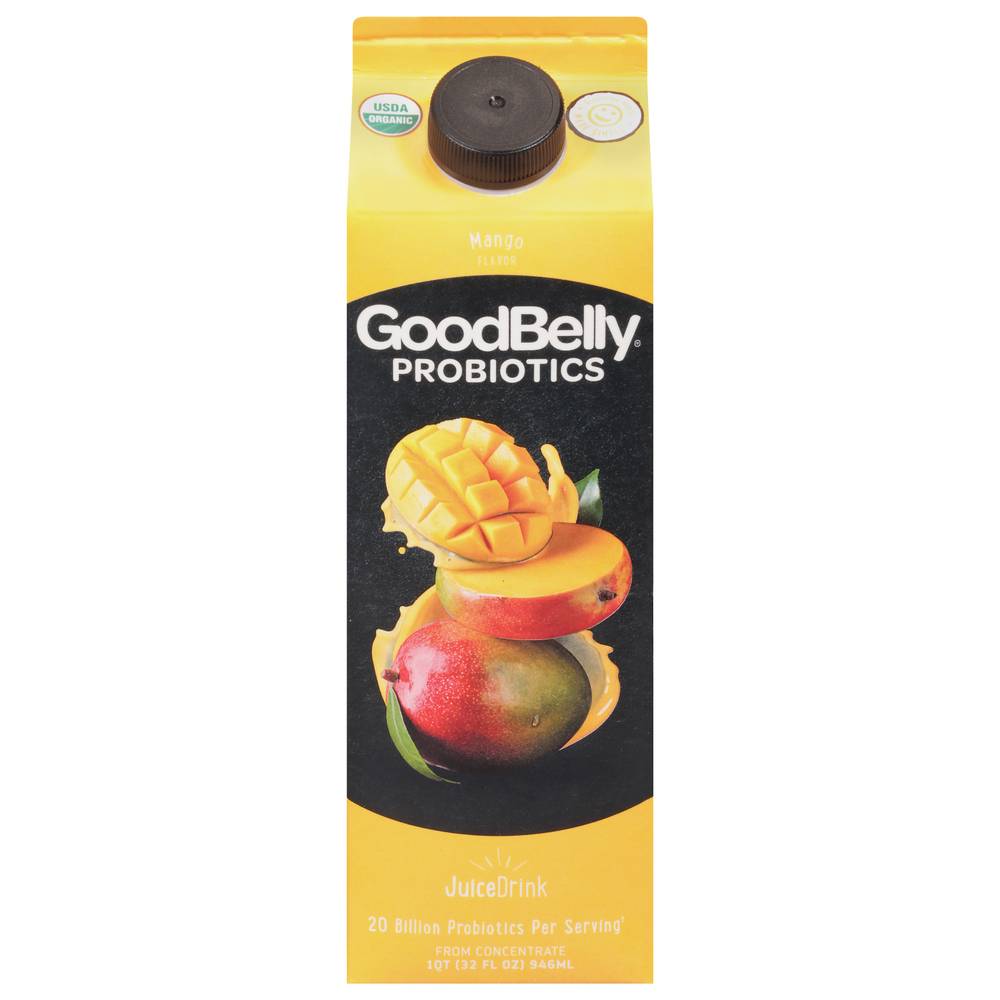 GoodBelly Probiotics Juice Drink, Mango (32 fl oz)