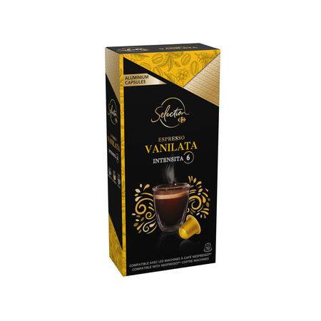 Café capsules Compatibles Nespresso Sublimo saveur vanille intensité n°6 CRF Selection - la boite de 10 capsules