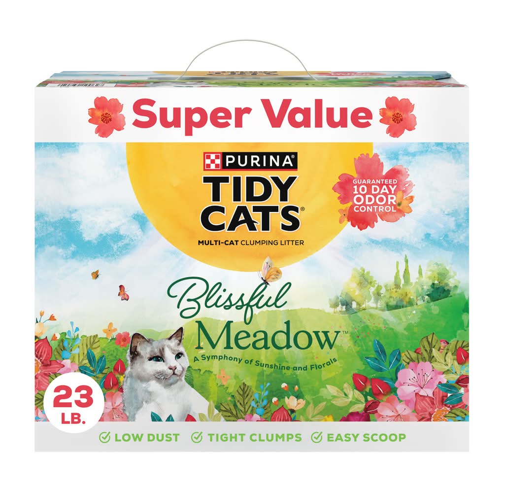 Purina Tidy Cats Scented Clumping Cat Litter, Blissful Meadow (23 lbs)