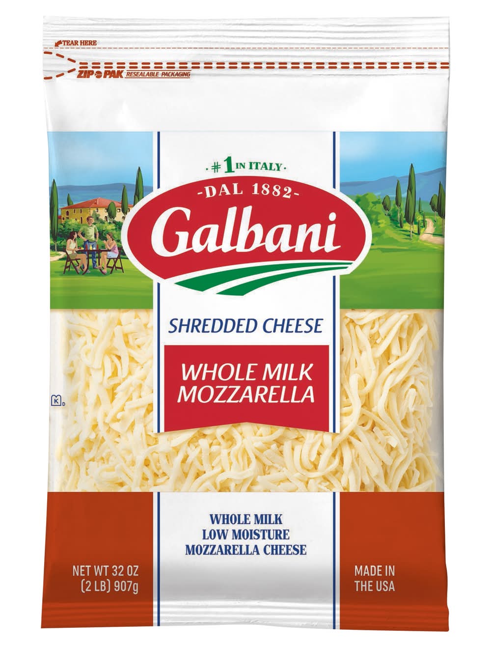 Galbani Whole Milk Mozzarella Shredded Cheese (32 oz)