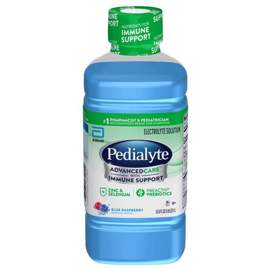 Pedialyte Advancedcare Electrolyte Solution With Immune Support (33.8 fl oz) (blue raspberry)