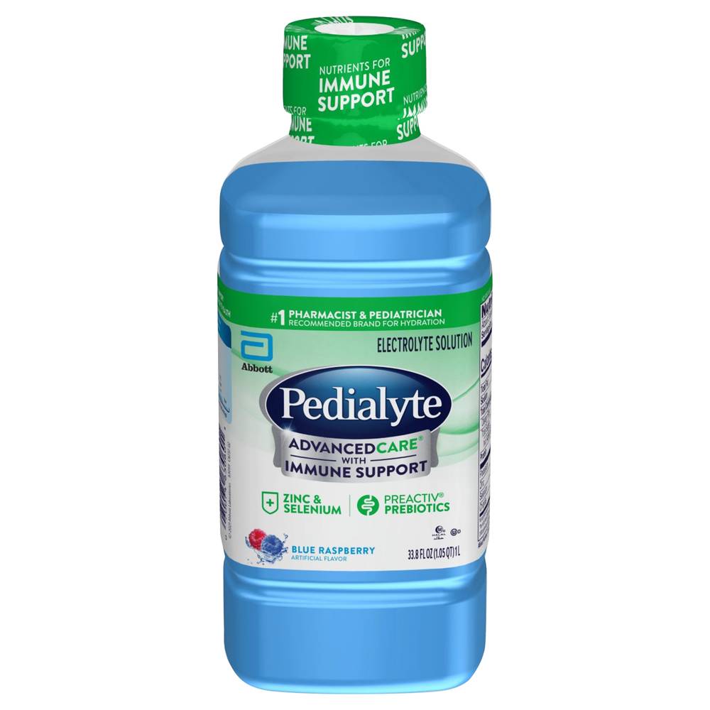 Pedialyte Advancedcare Electrolyte Solution With Immune Support, Blue Raspberry (33.8 fl oz)