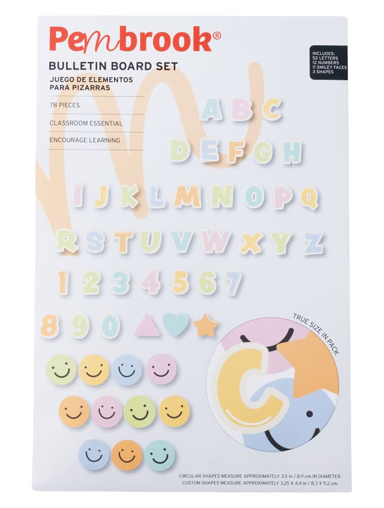 Pembrook Pastel Color Bulletin Board Pieces - 78pk