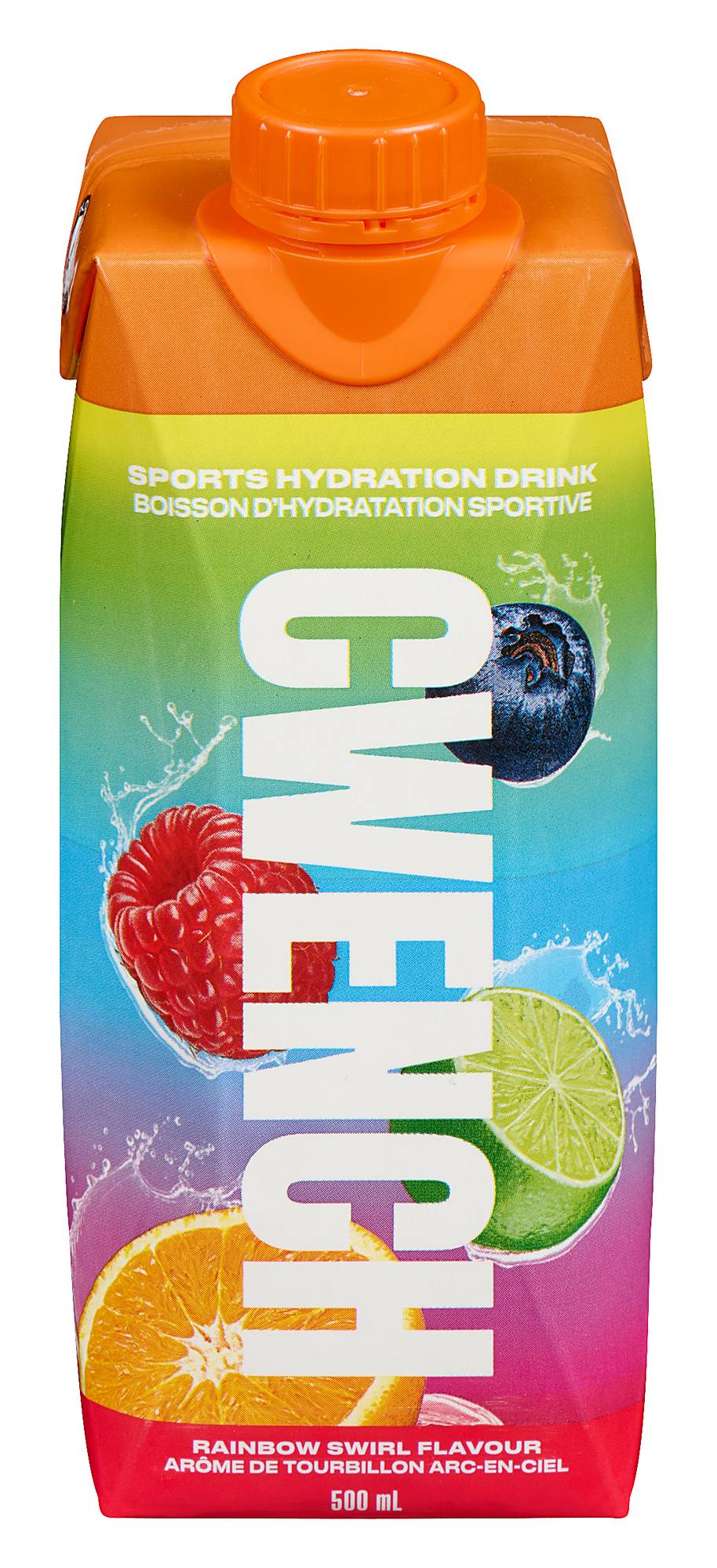 Cwench Boisson d'Hydratation Sportive Arôme de Tourbillon Arc-en-Ciel, 500 ml