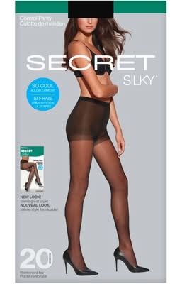 Secret silky culotte de contrôle (c/noir) - secret silky control pantyhose, women, size c, 5836 black