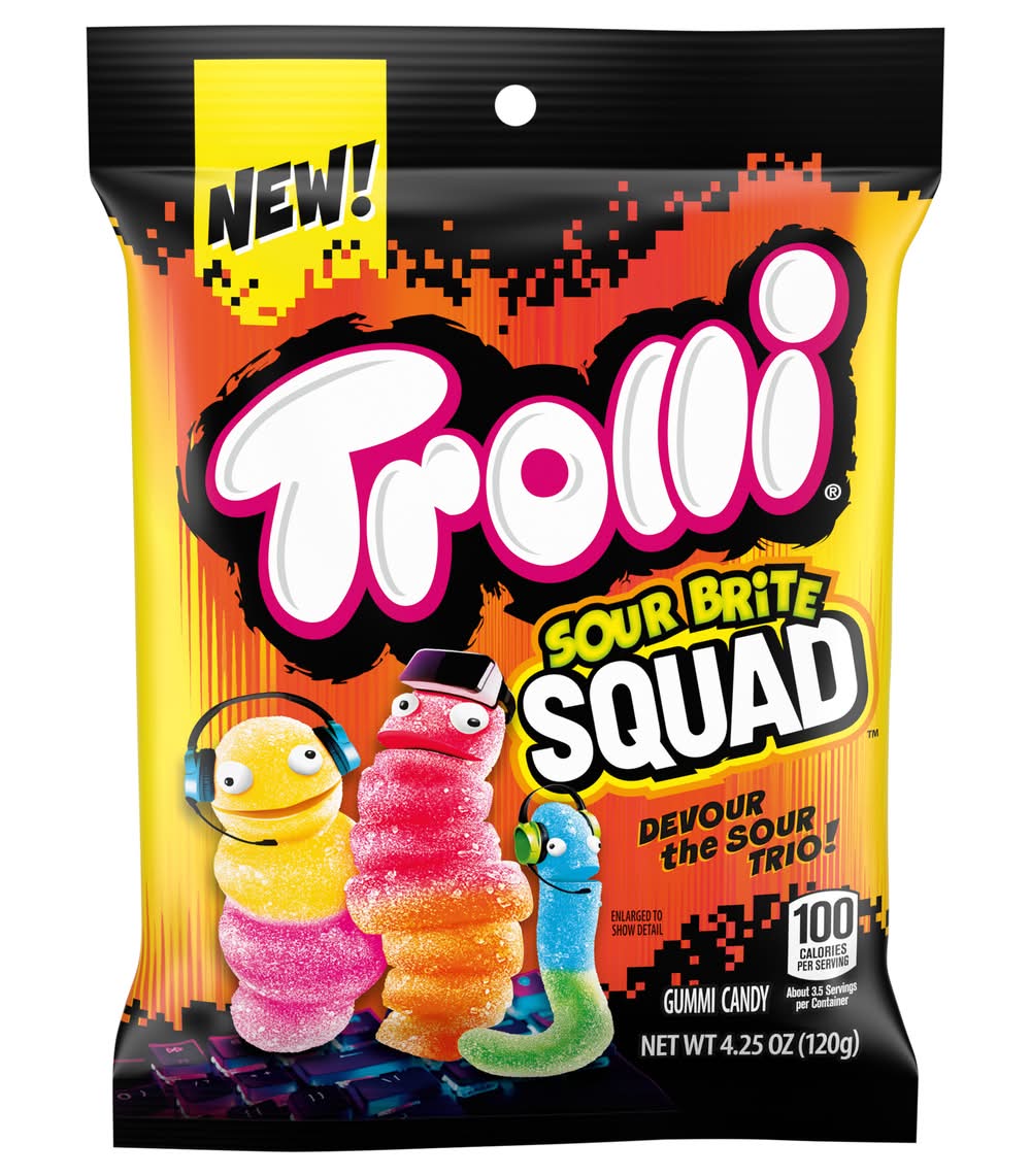 Trolli Sour Brite Squad Gummi Candy, Assorted (4.25 oz)