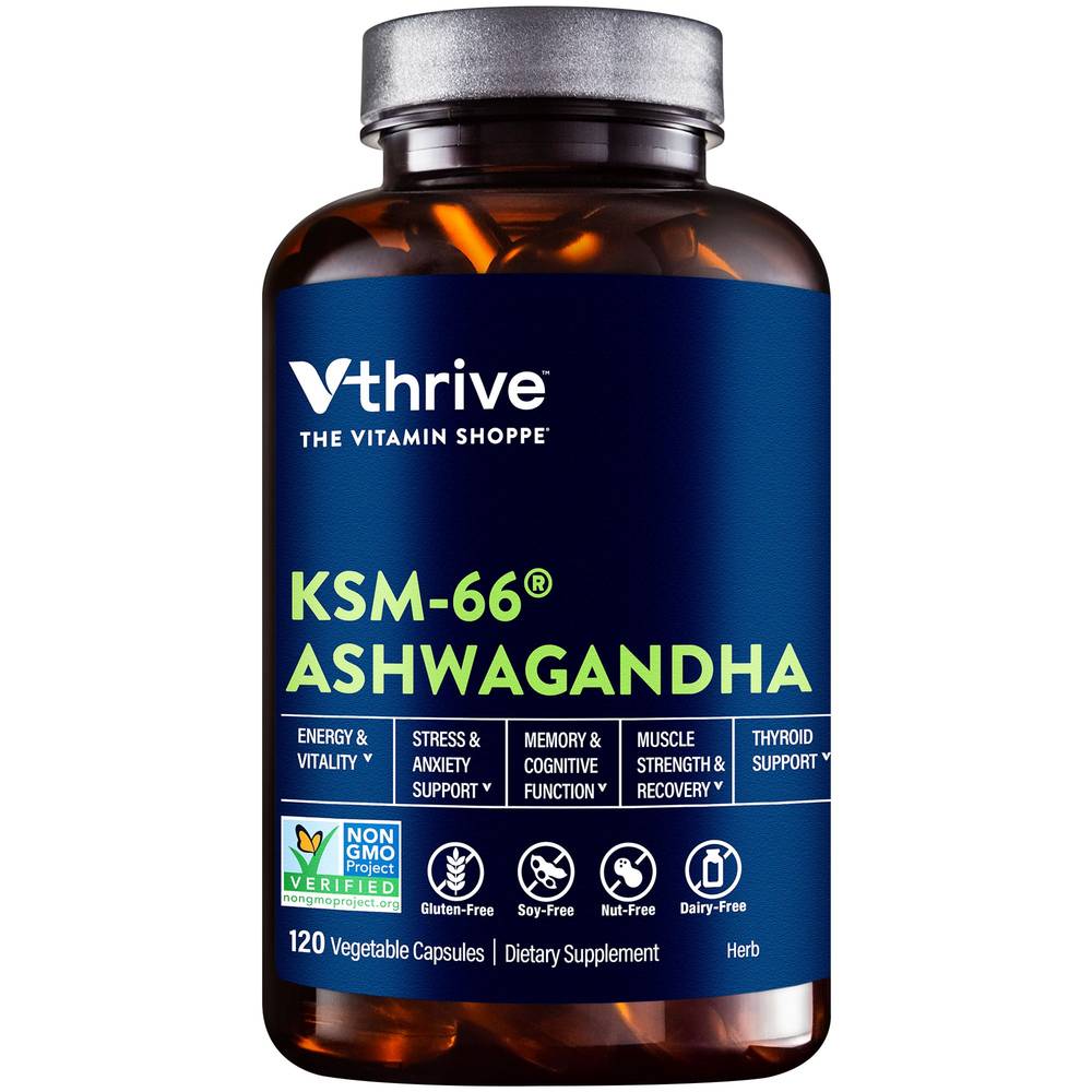 Vthrive Ksm 66 Ashwagandha Vegetable Capsules (120 ct)