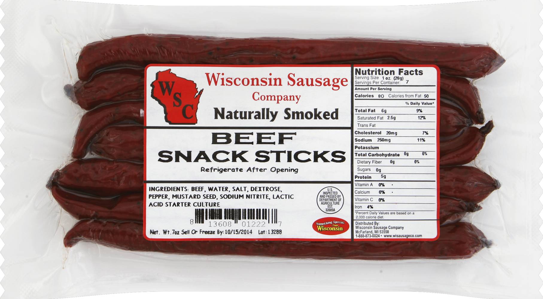 Old Wisconsin Naturally Smoked Beef Snack Sticks (7 oz)