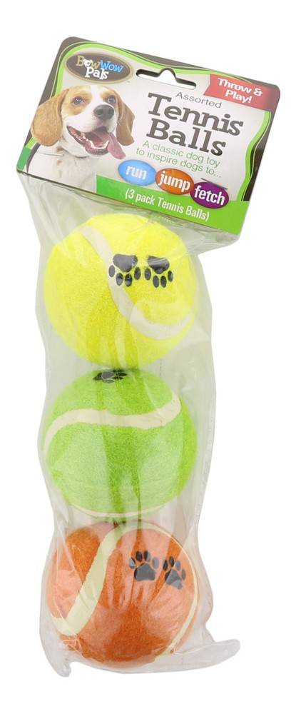 Bow Wow Pals Assorted Tennis Balls Dog Toy (3 ct)