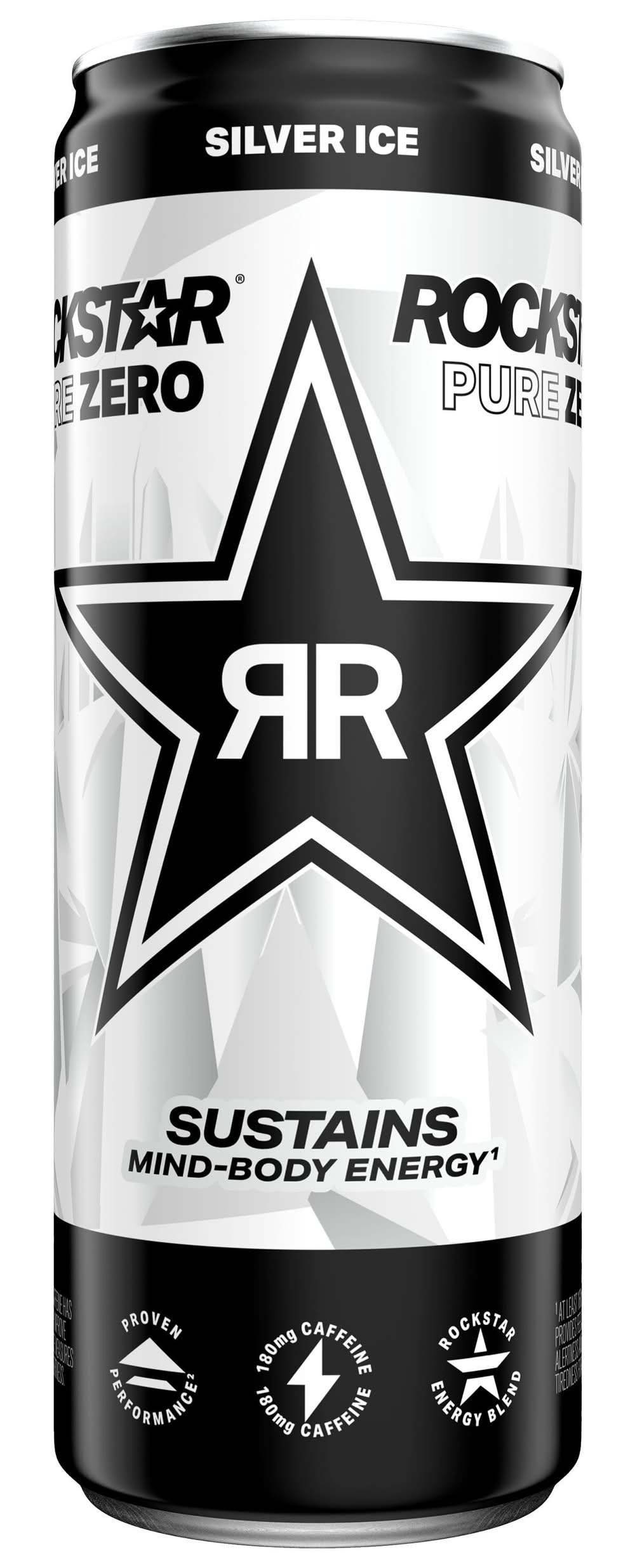 Rockstar Zero Sugar Energy Drink, Silver Ice (12 fl oz)