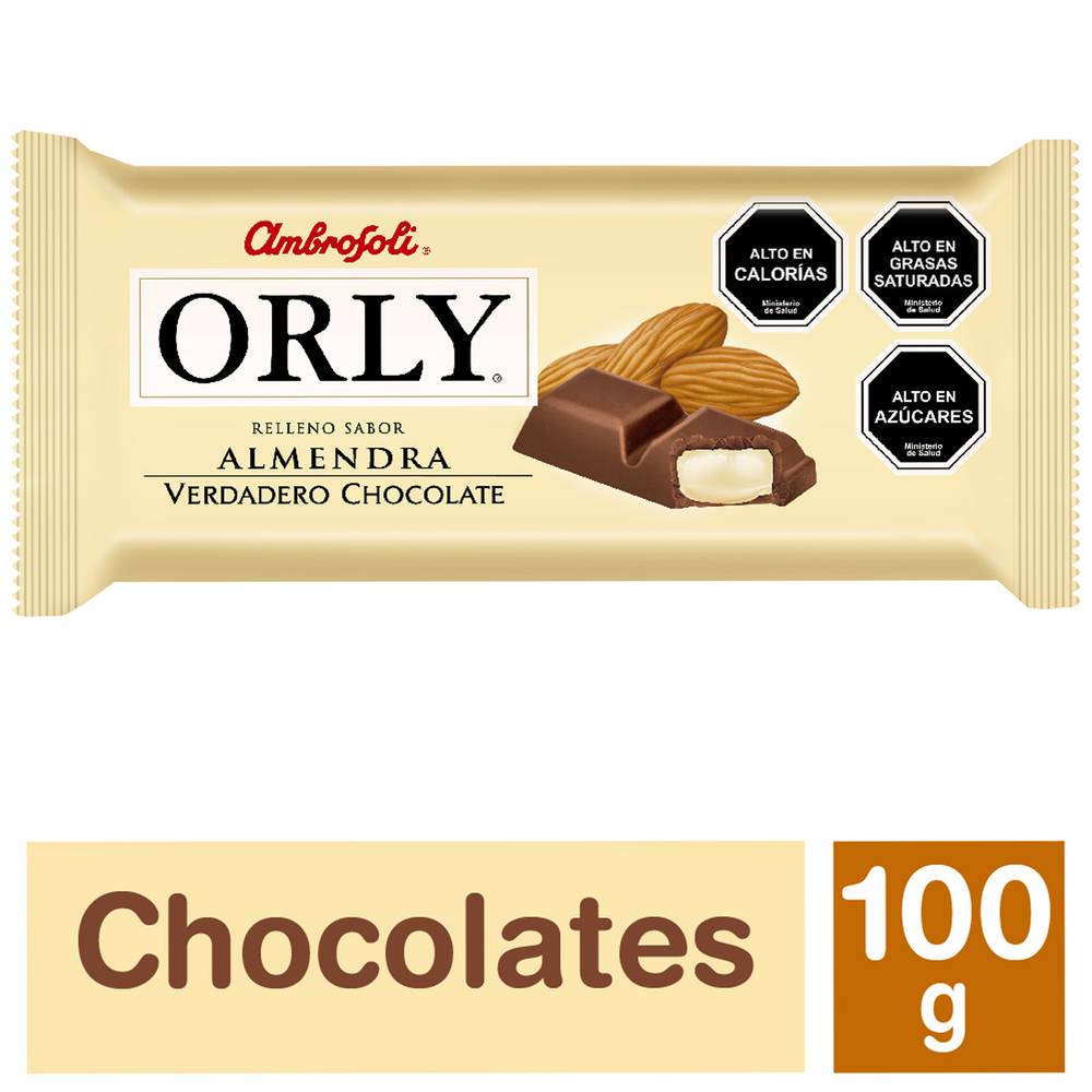 Ambrosoli chocolate orly almendra (barra 100 g)