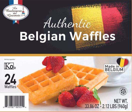 Frozen La Boulangerie des Gourmets - Authentic Belgian Waffles - 24 Ct (1X24|1 Unit per Case)