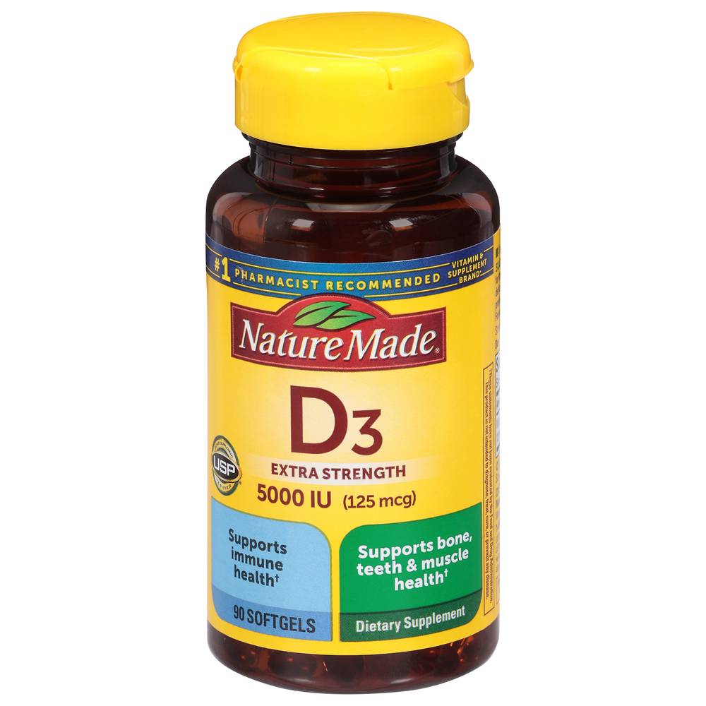 Nature Made Vitamin D3 125 Mcg Dietary Supplement Softgels (90 ct)