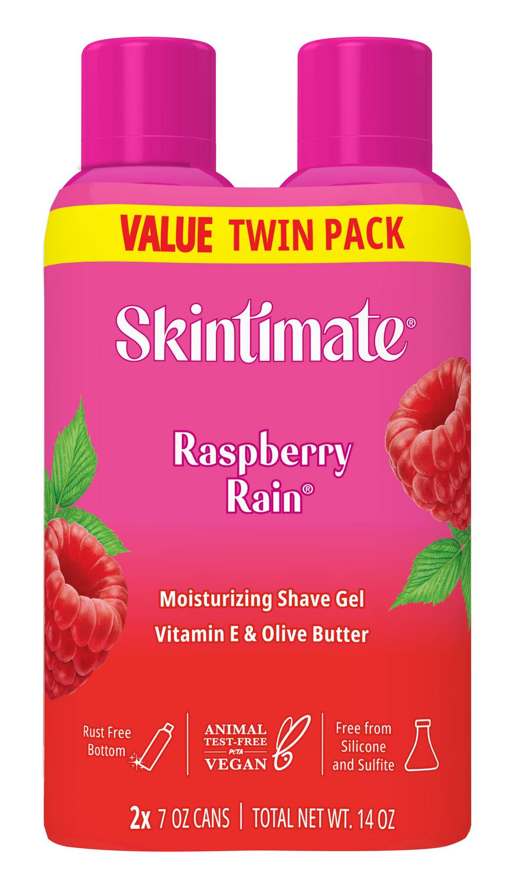 Skintimate Moisturizing Shave Gel Raspberry Rain (14 oz, 2 ct)