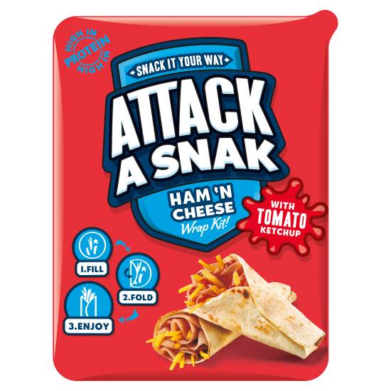 Attack a Snak Ham 'N Cheese Wrap Kit With Tomato Ketchup