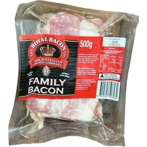 Royal Bacon Co Family Bacon 500g