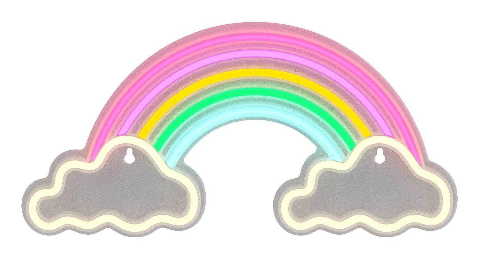 GEMS 'Over the Rainbow' Novelty Neon Wall Light: LED Sign, Battery Powered, Plastic Material