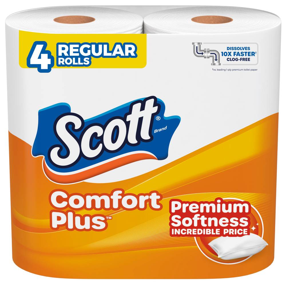 Scott Comfort Plus Unscented Bathroom Tissue (8 oz, 4 ct)