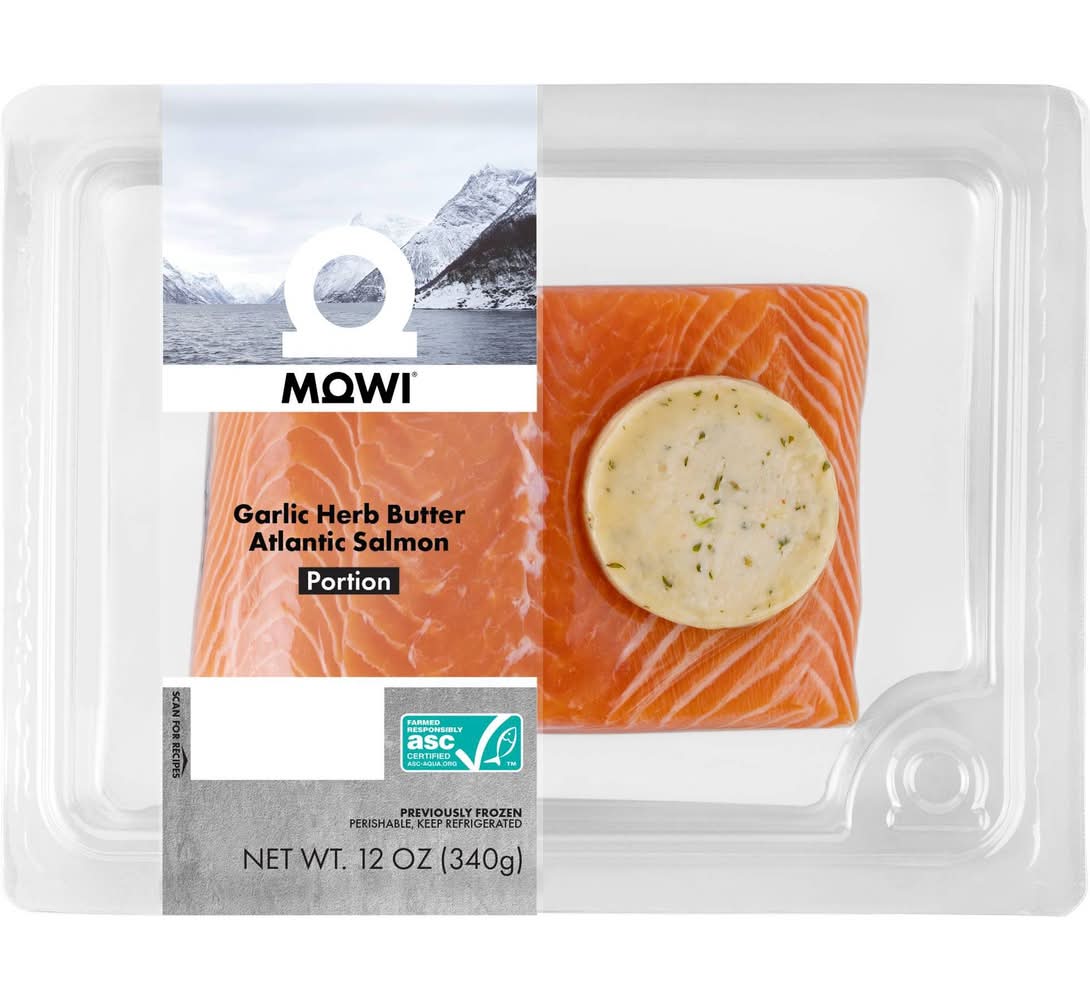 Mowi Garlic Herb Butter Atlantic Salmon Portion (12 oz)