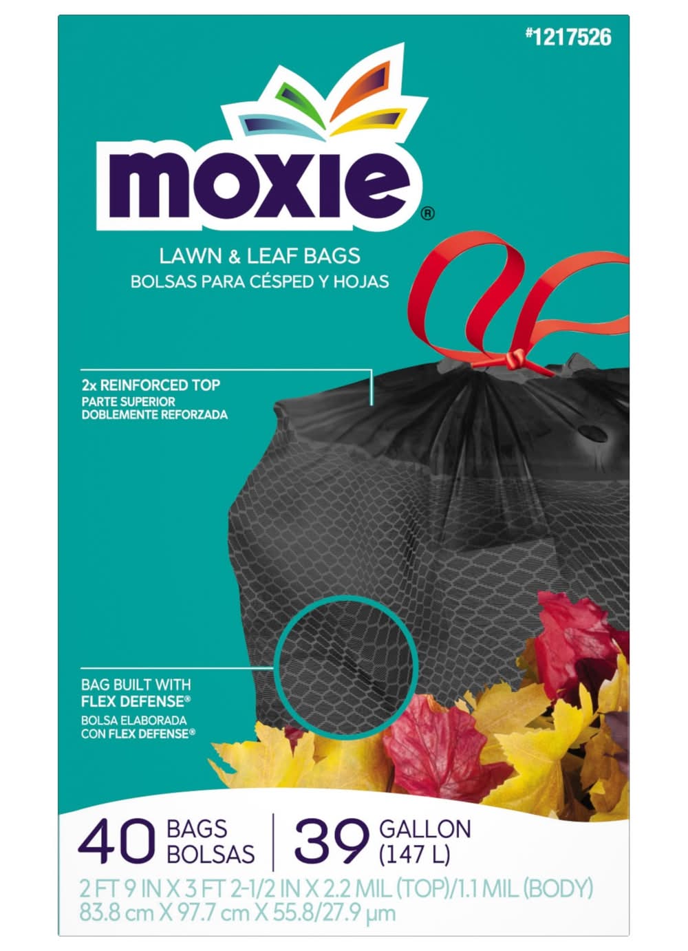 Moxie 39-Gallon Scent free Black Outdoor Plastic Lawn and leaf Drawstring Trash Bag 40 -Count