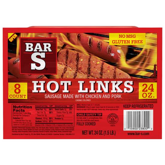Bar S Hot Links Sausage (8 links)