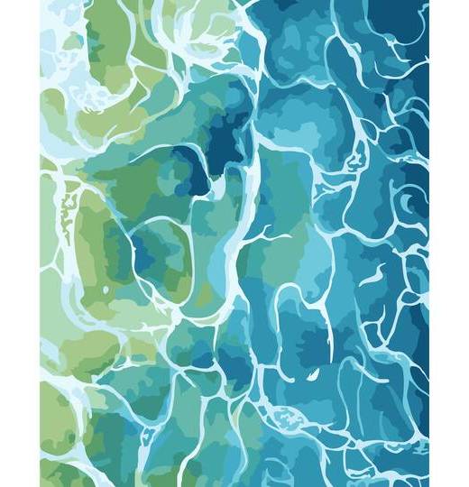8" X 10" Abstract Water Paint-By-Number Kit With Wood Display Hanger By Artist'S Loft