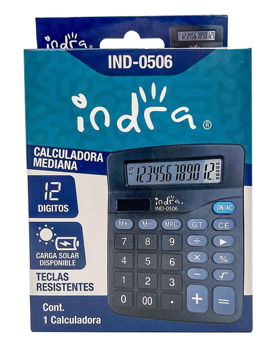 Calculadora De Escritorio Color Negro Mediana 11.5*15 Cm Marca Indra