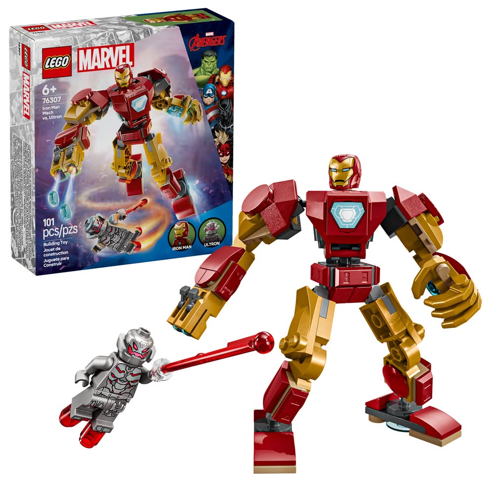 LEGO Marvel Iron Man Mech Vs Ultron Building Toy Set For 6y+ (101 ct)