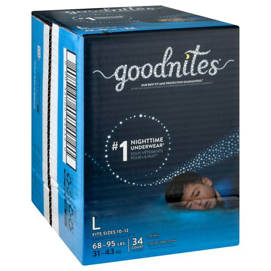 Girls' Nighttime Bedwetting Underwear, Large, 34 units – GoodNites :  Training pants