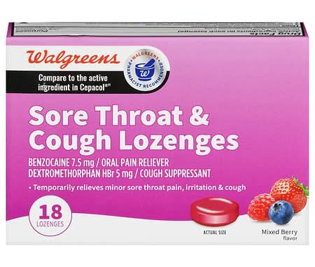 Walgreens Mixed Berry Sore Throat & Cough Lozenges