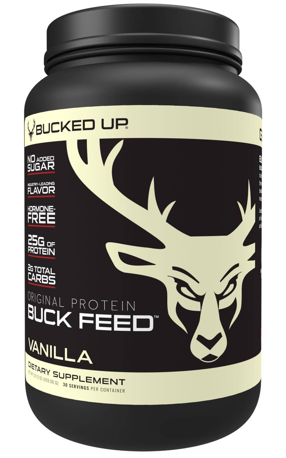 Bucked Up Original Buck Feed Protein Powder, Vanilla (33.12 oz)