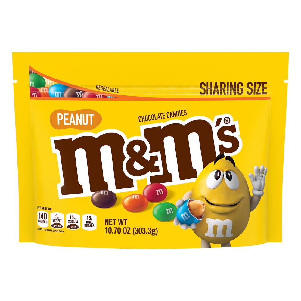 M&M's Sharing Size Peanut Candies, Chocolate (10.7 oz)