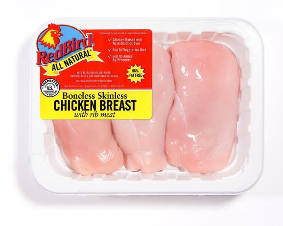 Red Bird Bonelesss, Skinless Chicken Breast Tray