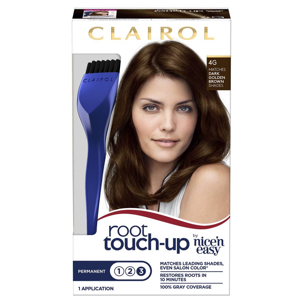 Clairol Nice n Easy Root Touch-Up Permanent Hair Color, 4G Dark Golden Brown