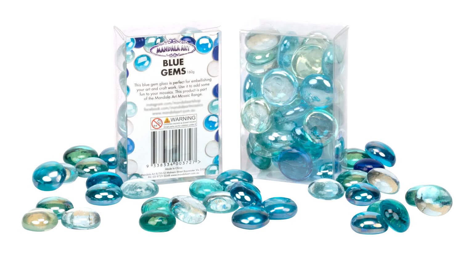 Mandala Art Blue Glass Mosaic Gems