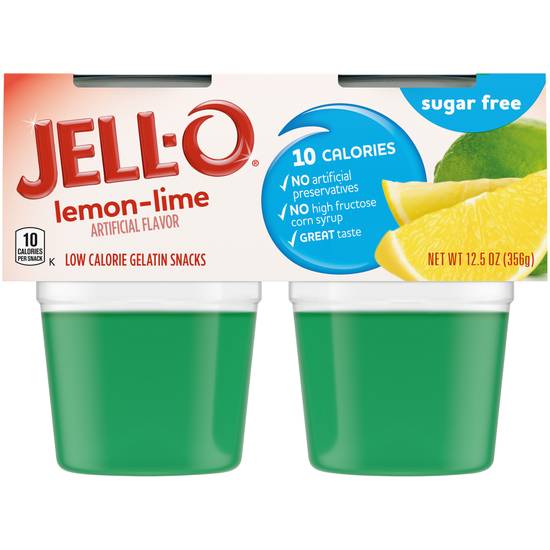 Jell-O Sugar Free Lemon-Lime Gelatin Snacks (4 ct)