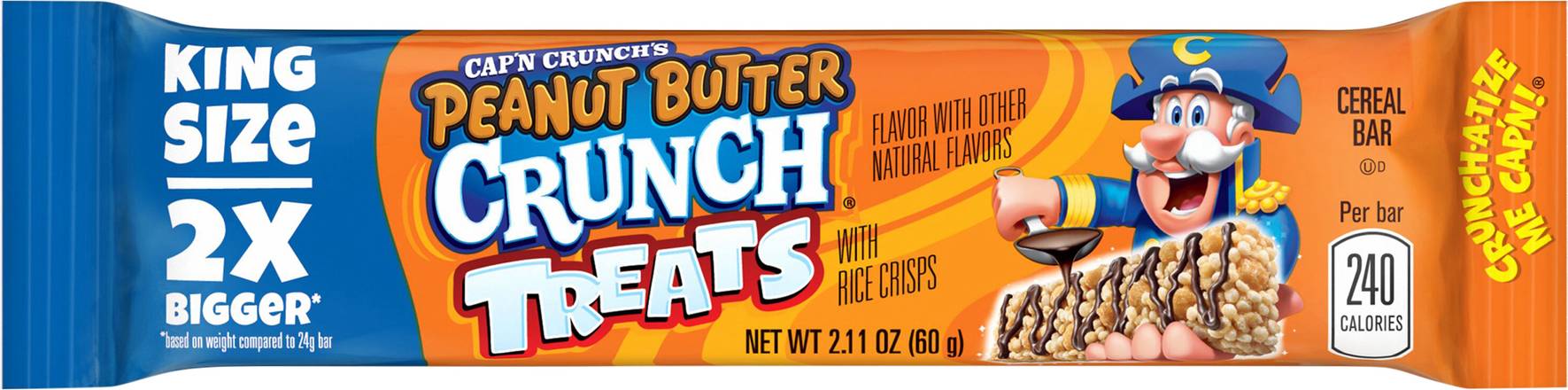 Cap'n Crunch Cereal Bar With Rice Crisps Peanut Butter Crunch