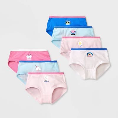 Cat & Jack Toddler Underwear Briefs, Women, 2T-3T, Assorted (7 ct)