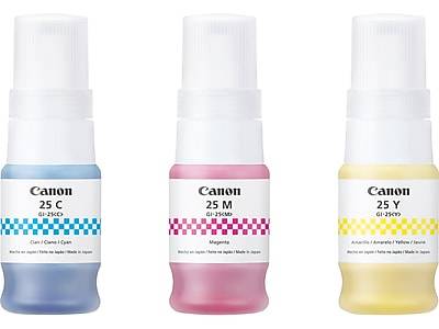 Canon GI-25 Cyan/Magenta/Yellow High Yield Ink Cartridge Refill, 3/Pack (6277C002)