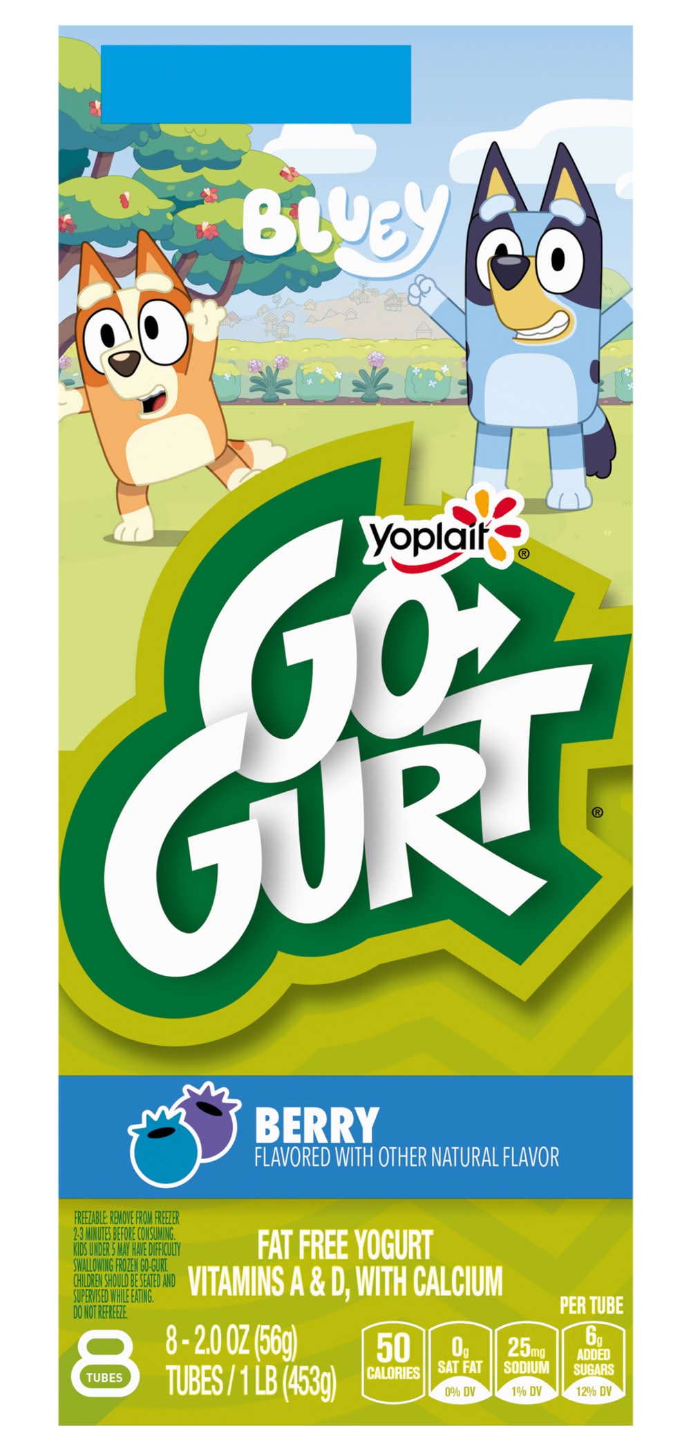 Go-Gurt Yoplait Bluey Fat Free Yogurt, Berry (16 oz, 8 ct)