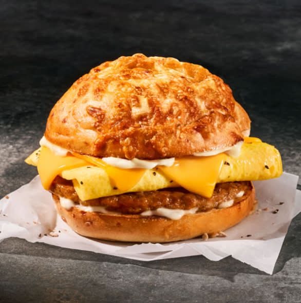 Sausage & Egg Asiago Bagel Stack