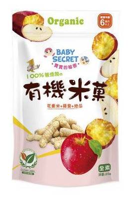 寶寶的秘密有機地瓜蘋果米菓(20g/袋)-7903011