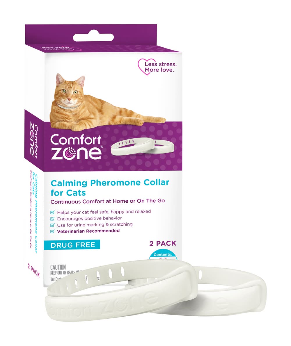 Comfort Zone Calming Pheromone Cat Collar, White (2 ct)