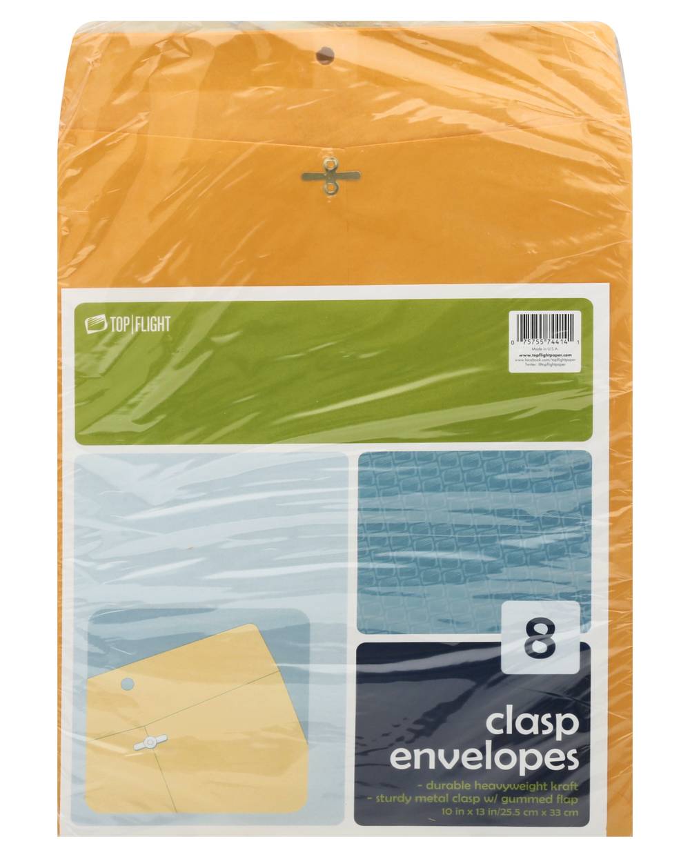 Top Flight Clasp Envelopes, 10 In X 13 In (6.4 oz, 8 ct)
