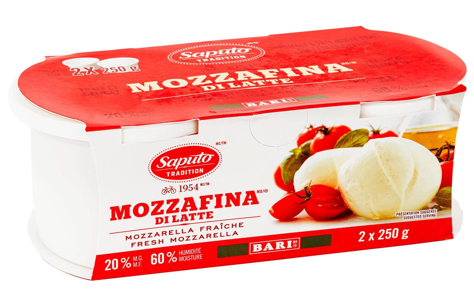 Saputo - Mozzafina Di Latte Mozzarella Fraîche, 2 X 250 G / Saputo Mozzafina Di Latte Fresh Mozzarella, 2 X 250 G