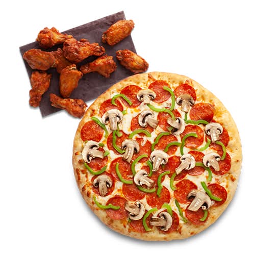 Petite Pizza Toute Garnie + Ailes de Poulet (10 Ailes)