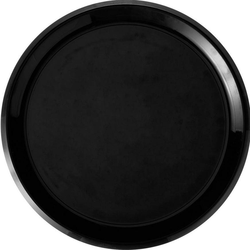 Party City Plastic Round Platter (black)