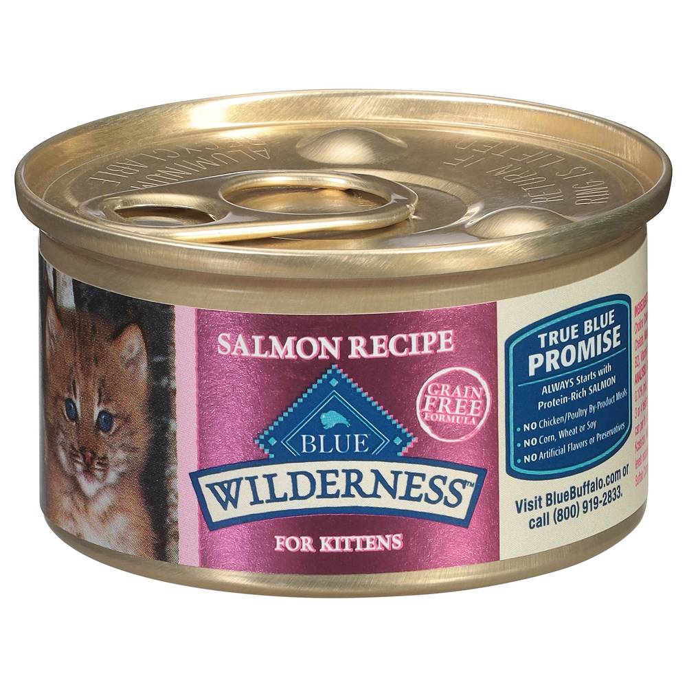 Blue Buffalo Grain Free Wilderness Salmon Recipe Kittens Food (3 oz)