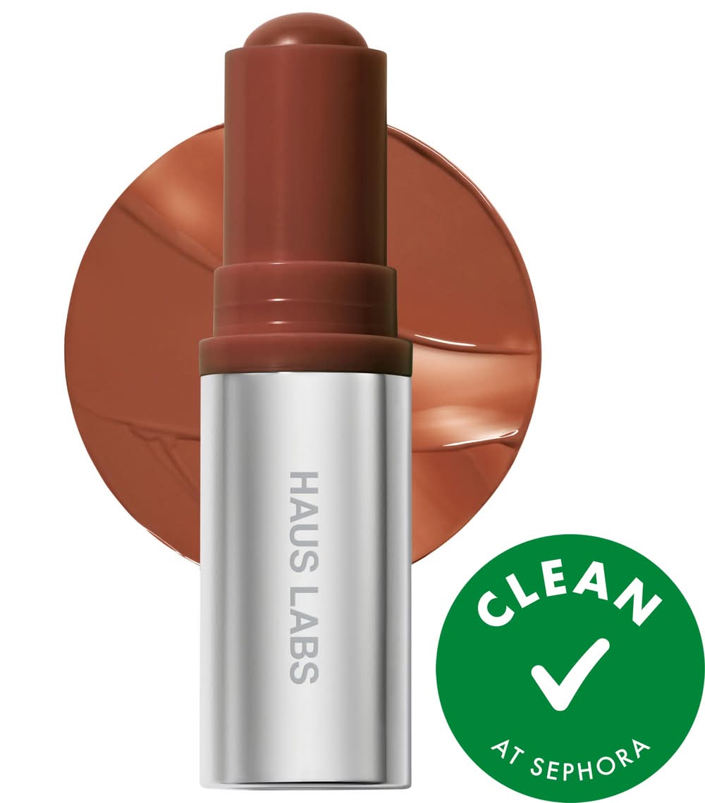 Haus Labs Color Fuse Longwear Hydrating Glassy Lip + Cheek Blush Balm Stick Glassy Cinnamon