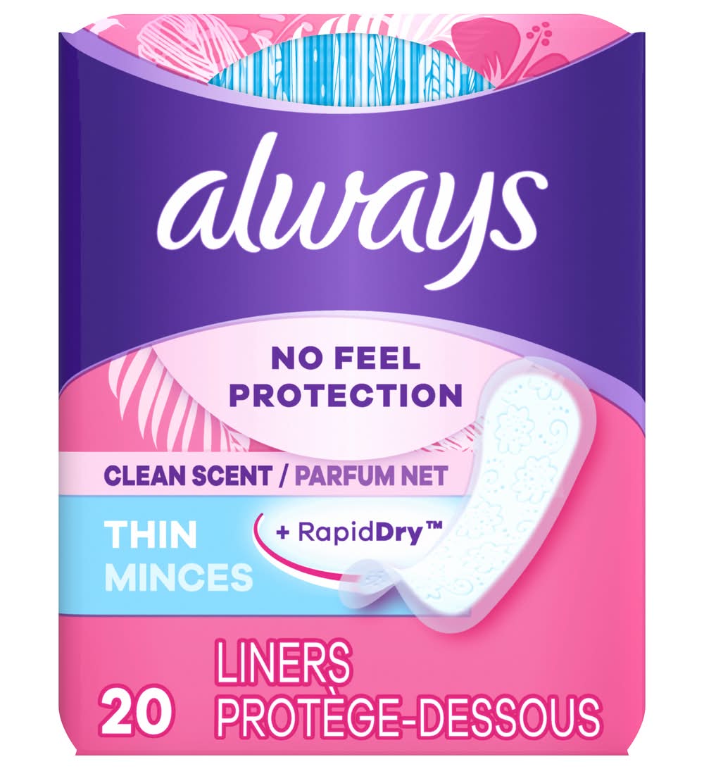 Always Clean Scent Thin Regular Liners (1.6 oz, 20 ct)